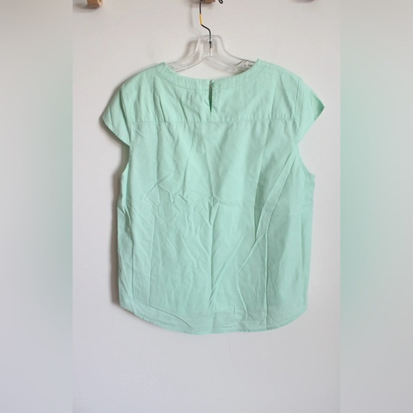 J.Crew Women's J.Crew short sleeve top fabric blouse light blue mint pullover - Picture 2 of 15